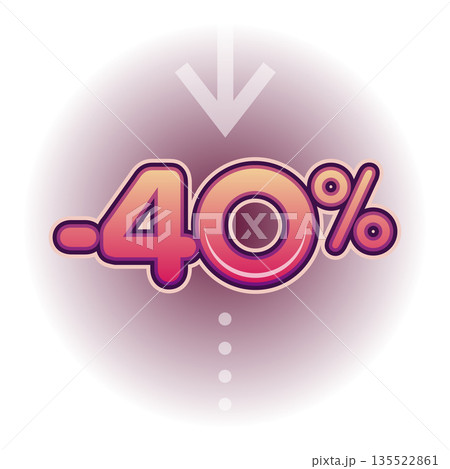 Percentage reduction on a gradient background 135522861