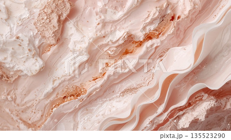 Colorful Abstract Design With Pink, White, and Gold Swirls on a Smooth Surface Colorful Abstract Design With Pink, White, and Gold Swirls on a Smooth Surface 135523290