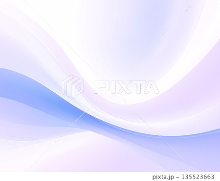 パステル色が広がる清潔感ある抽象的な波模様背景 135523663