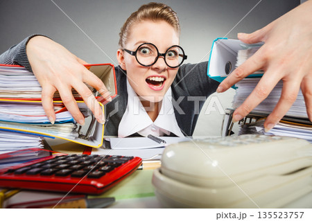 Scary office lady in her kingdom. Scary office lady in her kingdom. 135523757