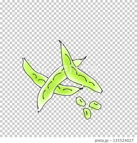 シンプルな食材イラスト｜野菜・枝豆 135524027