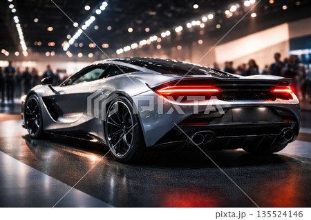 Modern Sports Car Showcased at Auto Exhibition 135524146
