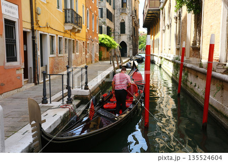 Gondolas on the Canals of Venice, Italy 135524604