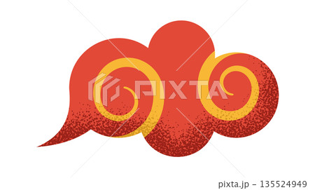 Decorative cloud Chinese geometric element 135524949