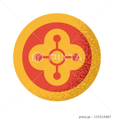 Chinese coin geometric design element 135524967