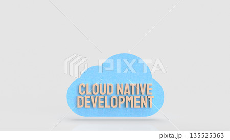 Minimal Cloud Native Software Development Concept Illustration 3d render. Minimal Cloud Native Software Development Concept Illustration 3d render. 135525363