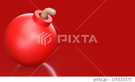 Red Bomb Representing Imminent Danger and High Risk Crisis Concept 3d render. Red Bomb Representing Imminent Danger and High Risk Crisis Concept 3d render. 135525375