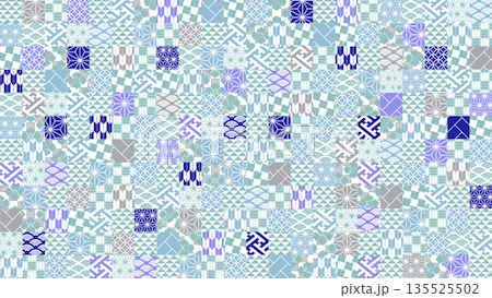 Colorful Japanese pattern background illustration for winter season Colorful Japanese pattern background illustration for winter season 135525502