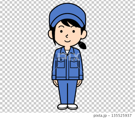 シンプルな作業員の女性 135525937