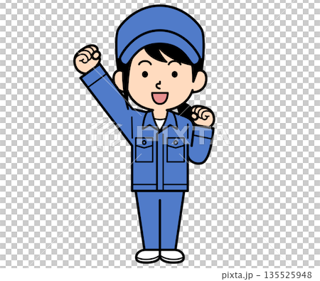 A cheerful and simple female worker 135525948