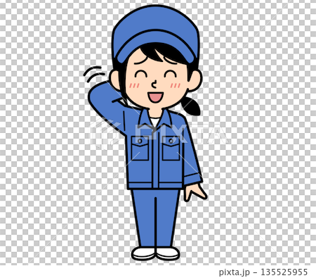 A simple, embarrassed female worker 135525955