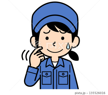 動揺するシンプルな作業員の女性 135526016