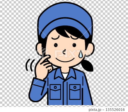 動揺するシンプルな作業員の女性 135526016