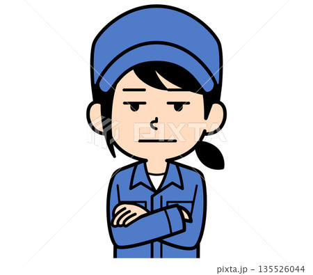 呆れるシンプルな作業員の女性 135526044
