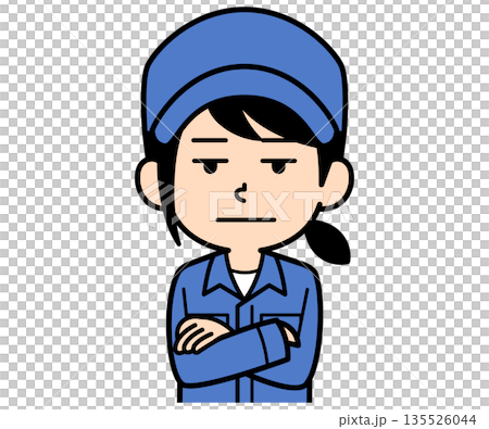 呆れるシンプルな作業員の女性 135526044