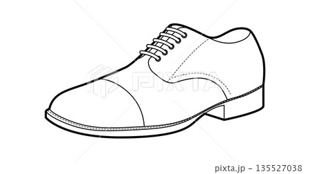 Derby mens lace up single shoe line. Open lacing leather footwear versatile smart casual office style. Technical CAD Derby mens lace up single shoe line. Open lacing leather footwear versatile smart casual office style. Technical CAD 135527038