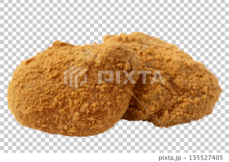 透明背景（png）にきな粉をまぶしたわらび餅 135527405
