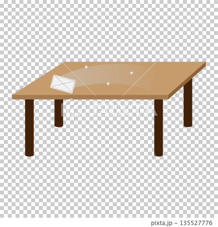 雑巾でテーブルを拭いているイラスト 135527776