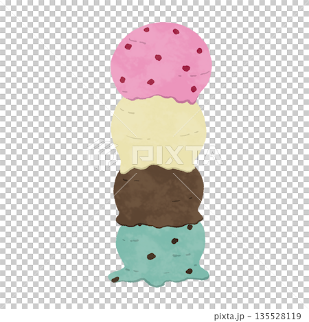 積まれたアイスクリーム 135528119