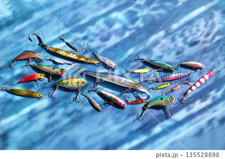 ルアーフィッシング使うルアーの集合写真 ルアーフィッシング使うルアーの集合写真 135528898