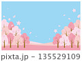 春のお花見背景イラストフレーム 135529109