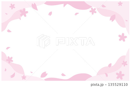 春の桜背景イラストフレーム 春の桜背景イラストフレーム 135529110