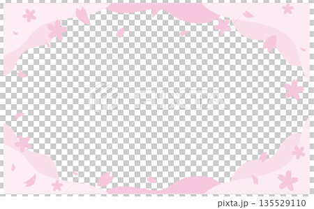 春の桜背景イラストフレーム 春の桜背景イラストフレーム 135529110
