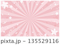 春のサンバースト桜背景イラスト 135529116