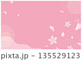 春の桜の花びら背景イラストフレーム 135529123
