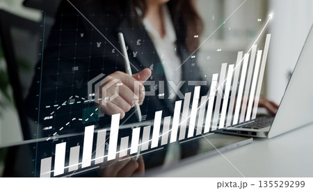 Business Professional Analyzing Stock Market Trends on Laptop with Financial Charts, Graphs, and Data Visualizations in Modern Office Environment Copula Business Professional Analyzing Stock Market Trends on Laptop with Financial Charts, Graphs, and Data Visualizations in Modern Office Environment Copula 135529299