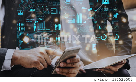 Global Connection Network and Digital Data Integration Thunk 135529509