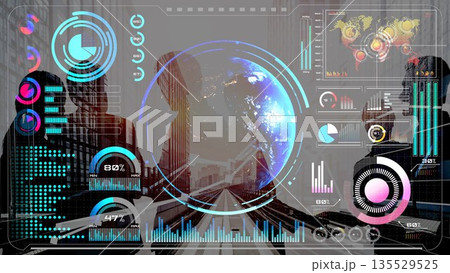 Global network connection interface show worldwide digital communication Thunk Global network connection interface show worldwide digital communication Thunk 135529525