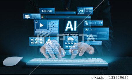 AI Brain Processing Data with Generative Artificial Intelligence Concept Elide AI Brain Processing Data with Generative Artificial Intelligence Concept Elide 135529625