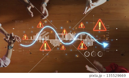 Team Collaboration and Data Visualization with Analytics and Alerts in a Modern Office Environment. Raster 135529669