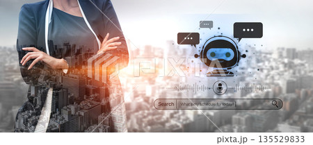 AI Assistant Chatbot Interface with Voice Command and Smart Search Spline 135529833