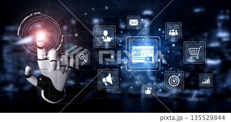 AI Optimizes Online Ads with Smart Content Marketing Tools Spline 135529844