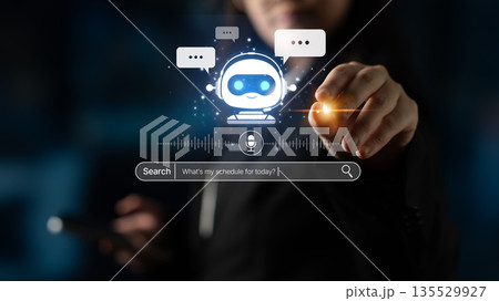 AI Assistant Chatbot Interface with Voice Command and Smart Search Spline 135529927