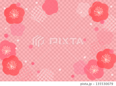 Japanese-style plum blossom background material 135530079