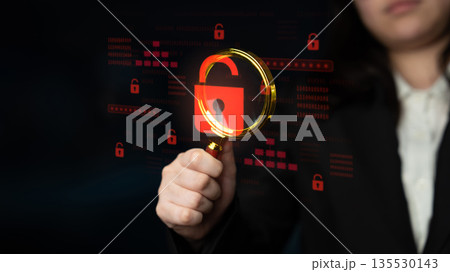 Cybersecurity Breach Highlighting Data Vulnerability Latch 135530143