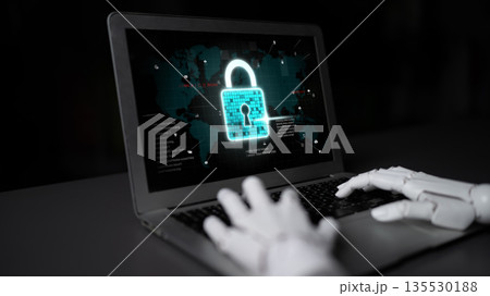 AI Protecting Business with Smart Cybersecurity Systems Latch 135530188