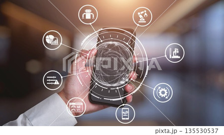 Predictive maintenance icons for industrial automation and smart factory Gist 135530537