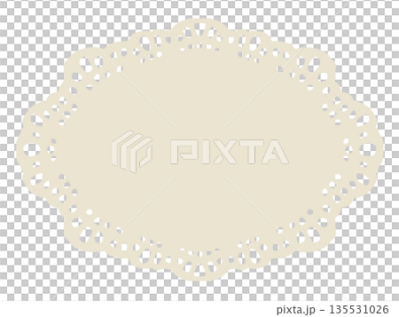 蕾絲紙向量圖 | 桌布風格裝飾邊框和背景材料 135531026