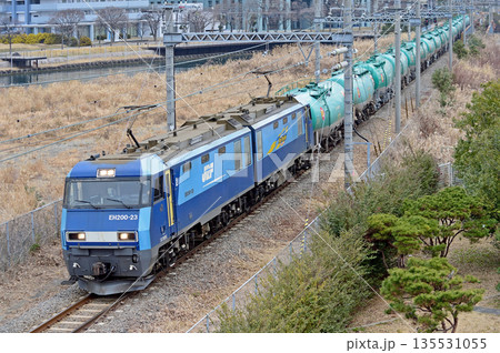 東海道本線 東高島-桜木町 JR貨物 EH200-23(高崎) 東海道本線 東高島-桜木町 JR貨物 EH200-23(高崎) 135531055