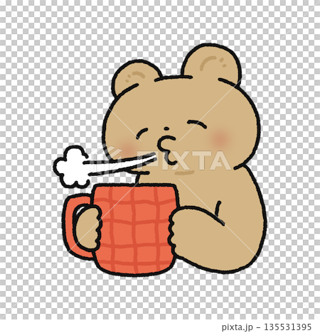 A cute bear that cools down hot drinks 135531395