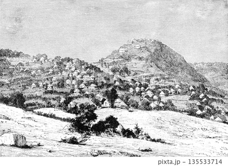 19世紀のイラスト　アフリカ　エチオピア 135533714