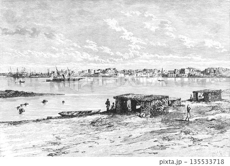 19世紀のイラスト　アフリカ　スーダン 135533718