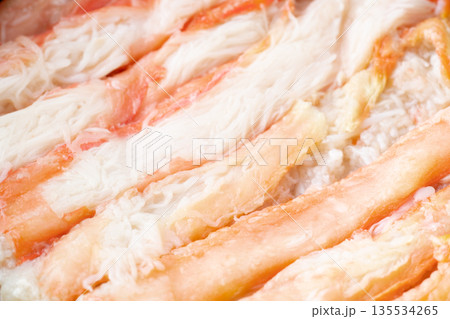 紅ズワイガニの水煮のクローズアップ 135534265