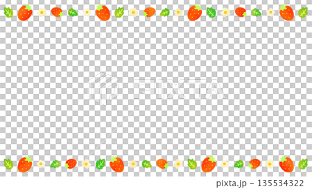 A simple frame with strawberry decorations on the top and bottom A simple frame with strawberry decorations on the top and bottom 135534322