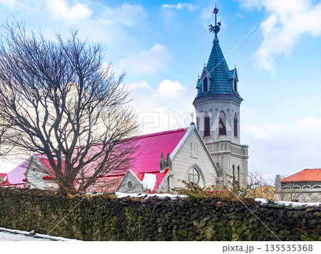 函館ハリストス正教会 鐘楼 北海道函館市 雪 函館ハリストス正教会 鐘楼 北海道函館市 雪 135535368
