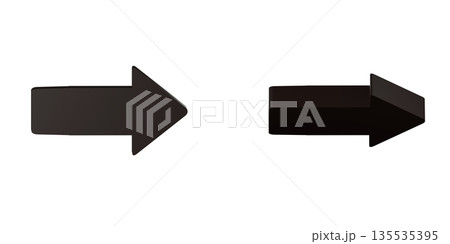 黒い矢印の3Dアイコン 135535395